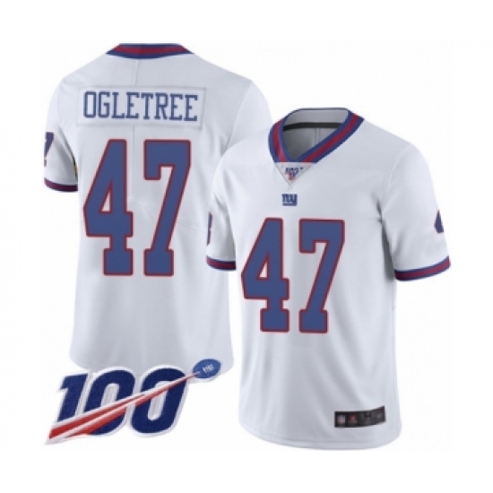 Men's New York Giants #47 Alec Ogletree Limited White Rush Vapor Untouchable 100th Season Football Jersey - Ujersey