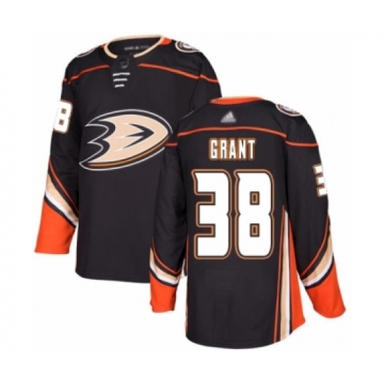 Men's Anaheim Ducks #38 Derek Grant Authentic Black Home Hockey Jersey - Ujersey