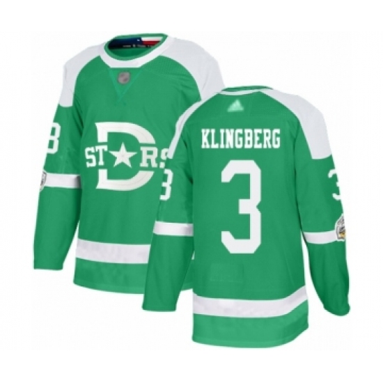Men's Dallas Stars #3 John Klingberg Authentic Green 2020 Winter Classic Hockey Jersey - Ujersey