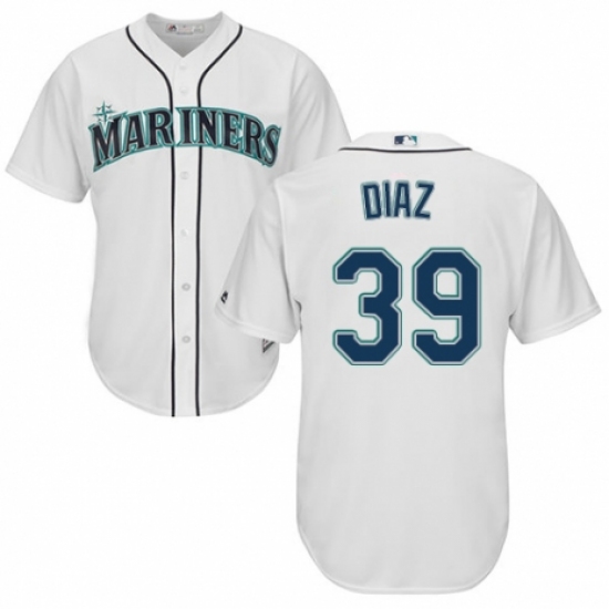 Youth Majestic Seattle Mariners #39 Edwin Diaz Authentic White Home Cool Base MLB Jersey - Ujersey