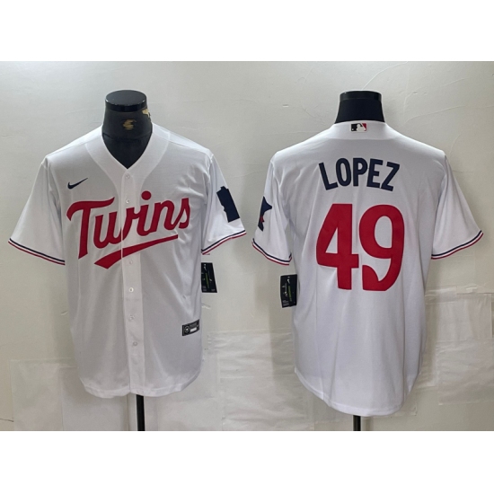 Men's Minnesota Twins #49 Pablo Lopez White Stitched MLB Cool Base Nike Jersey - Ujersey