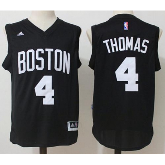 Boston Celtics #4 Isaiah Thomas Black Fashion Stitched NBA Jersey - Ujersey