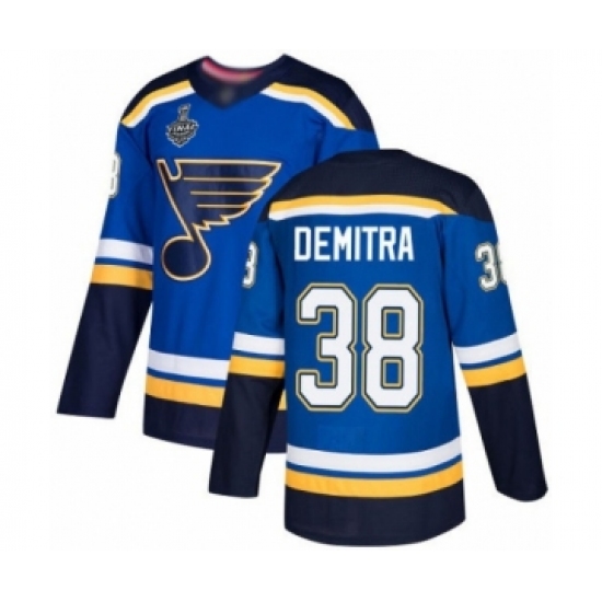 Youth St. Louis Blues #38 Pavol Demitra Authentic Royal Blue Home 2019 Stanley Cup Final Bound Hockey Jersey - Ujersey