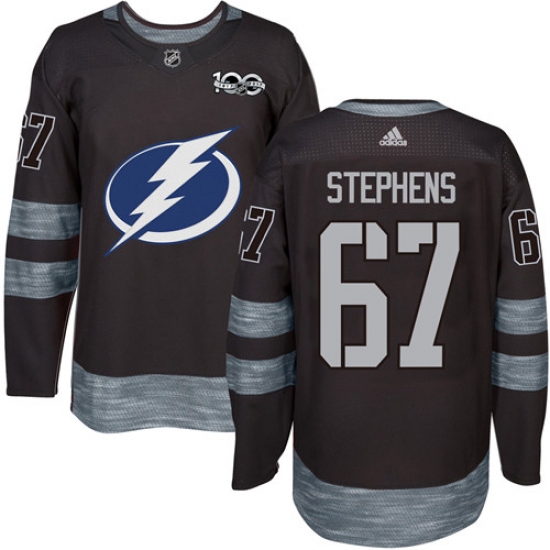 Men's Adidas Tampa Bay Lightning #67 Mitchell Stephens Authentic Black 1917-2017 100th Anniversary NHL Jersey - Ujersey