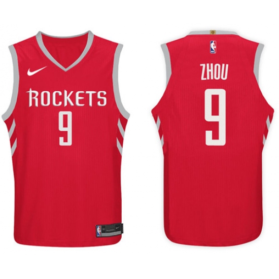 Nike NBA Houston Rockets #9 Zhou Qi Jersey 2017-18 New Season Red Jersey