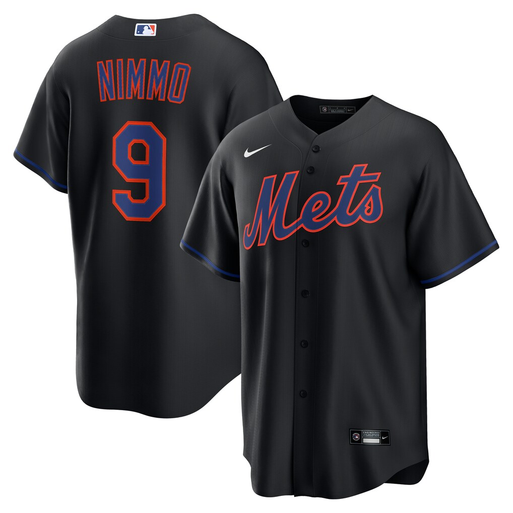 Men's  New York Mets Brandon Nimmo Nike Black Alternate Replica Jersey - Ujersey