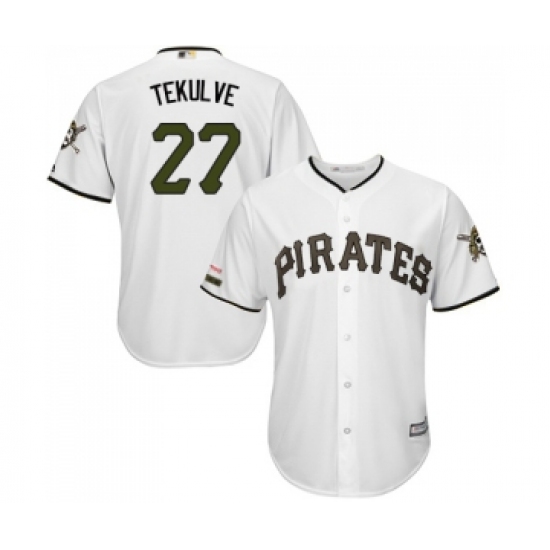 Men's Pittsburgh Pirates #27 Kent Tekulve Replica White Alternate Cool Base Baseball Jersey - Ujersey