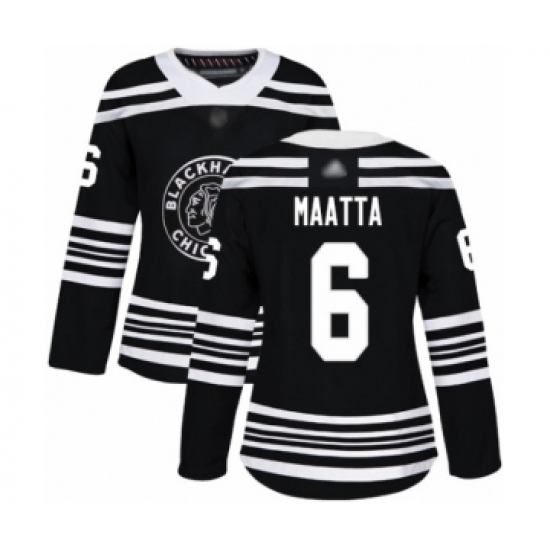 Women's Chicago Blackhawks #6 Olli Maatta Authentic Black Alternate Hockey Jersey - Ujersey