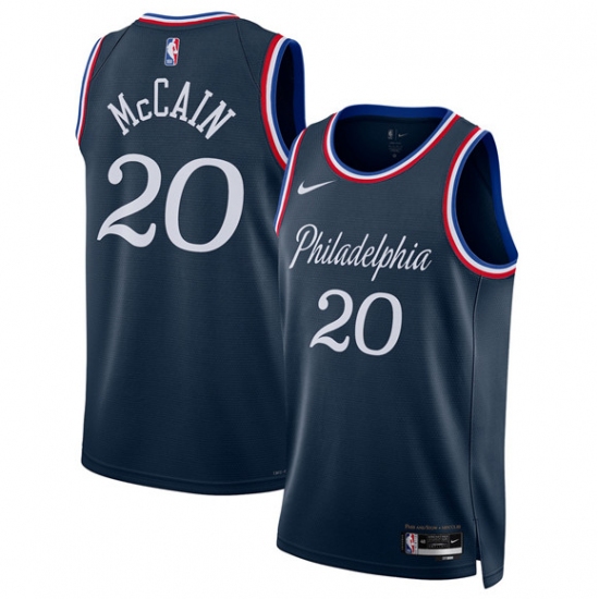 Men's Philadelphia 76ers #20 Jared McCain Navy 2025-26 City Edition Swingman Stitched Jersey - Ujersey