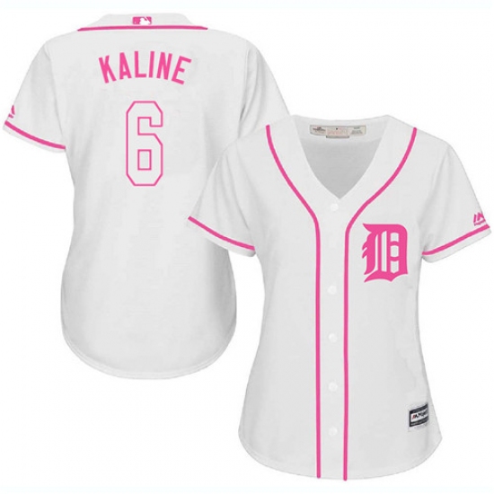 Women's Majestic Detroit Tigers #6 Al Kaline Authentic White Fashion Cool Base MLB Jersey - Ujersey