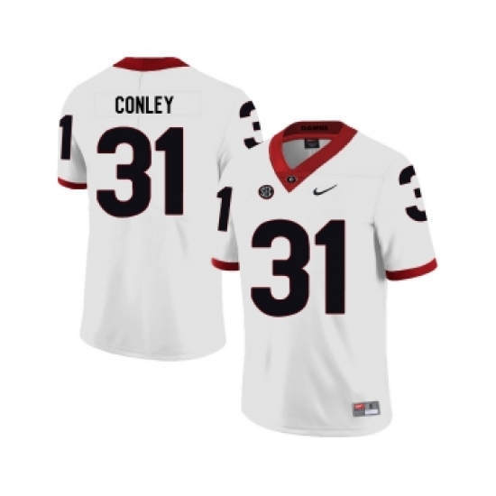 Georgia Bulldogs 31 Chris Conley White Nike College Football Jersey - Ujersey