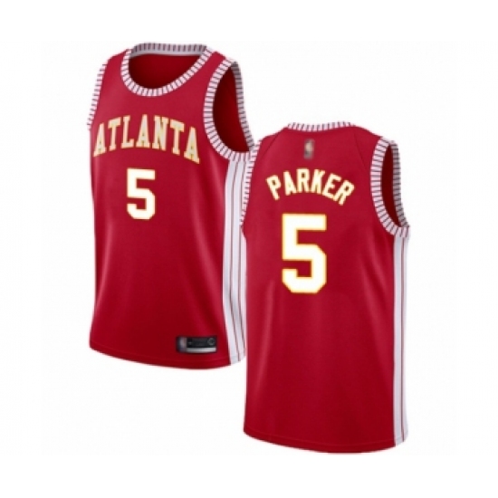 Men's Atlanta Hawks #5 Jabari Parker Authentic Red Basketball Jersey Statement Edition - Ujersey