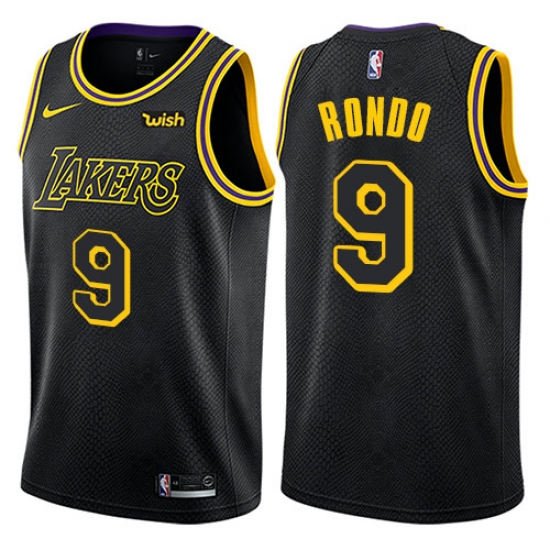 Women's Nike Los Angeles Lakers #9 Rajon Rondo Swingman Black NBA Jersey - City Edition - Ujersey