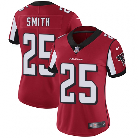 Women's Nike Atlanta Falcons #25 Ito Smith Red Team Color Vapor Untouchable Limited Player NFL Jersey - Ujersey