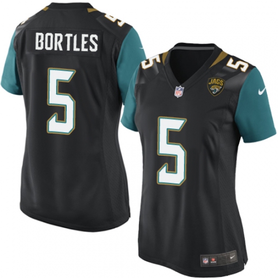 Women's Nike Jacksonville Jaguars #5 Blake Bortles Game Black Alternate NFL Jersey - Ujersey