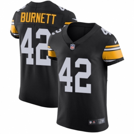 Men's Nike Pittsburgh Steelers #42 Morgan Burnett Black Alternate Vapor Untouchable Elite Player NFL Jersey - Ujersey
