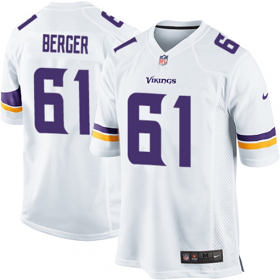 Men's Nike Minnesota Vikings #61 Joe Berger Game White NFL Jersey - Ujersey