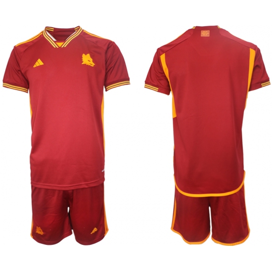 Men's AS Roma Blank Red 2023-24 Home Soccer Jersey