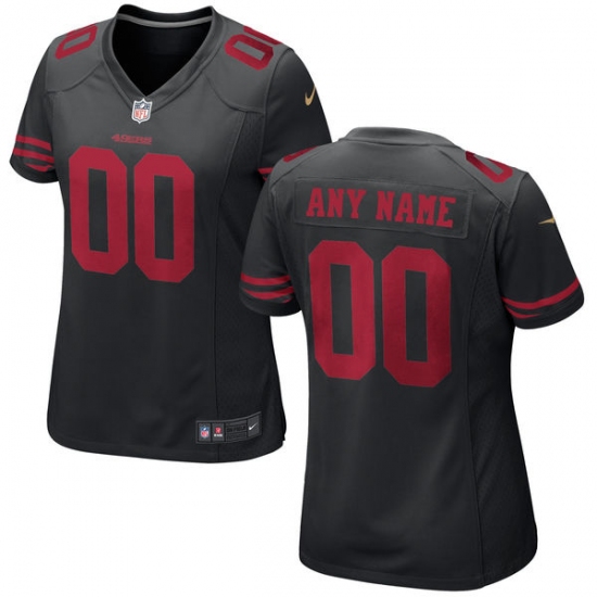 Women's San Francisco 49ers Nike Black Custom Game Jersey - Ujersey