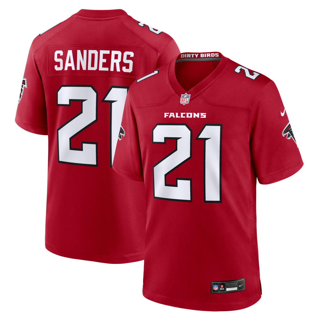 Men's Atlanta Falcons Deion Sanders Nike Red Retired Player Game Jersey - U-jersey