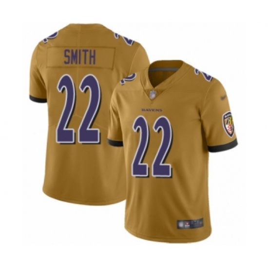 Women's Baltimore Ravens #22 Jimmy Smith Limited Gold Inverted Legend Football Jersey - Ujersey