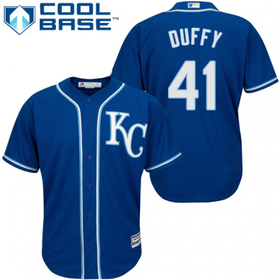 Youth Majestic Kansas City Royals #41 Danny Duffy Authentic Blue Alternate 2 Cool Base MLB Jersey - Ujersey