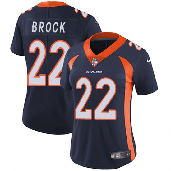 Women Nike Denver Broncos #22 Tramaine Brock Navy Blue Alternate Vapor Untouchable Limited Player NFL Jersey - Ujersey
