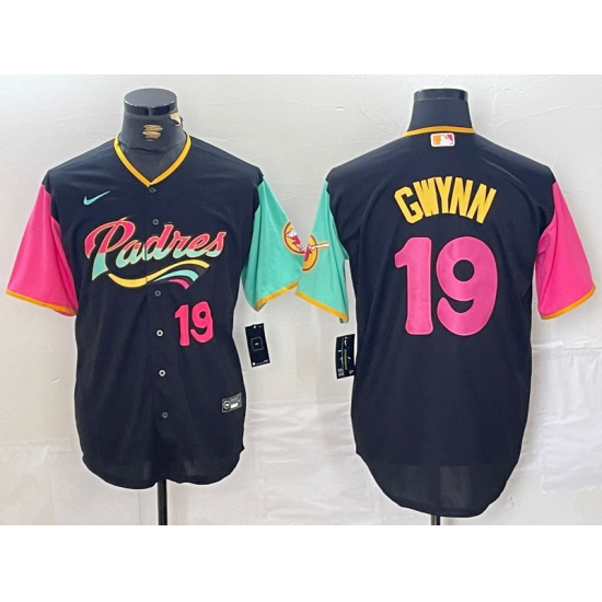 Men's San Diego Padres #19 Tony Gwynn Black City Connect Cool Base Stitched Baseball Jerseys - Ujersey