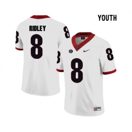 Georgia Bulldogs 8 Riley Ridley White Youth College Football Jersey - Ujersey
