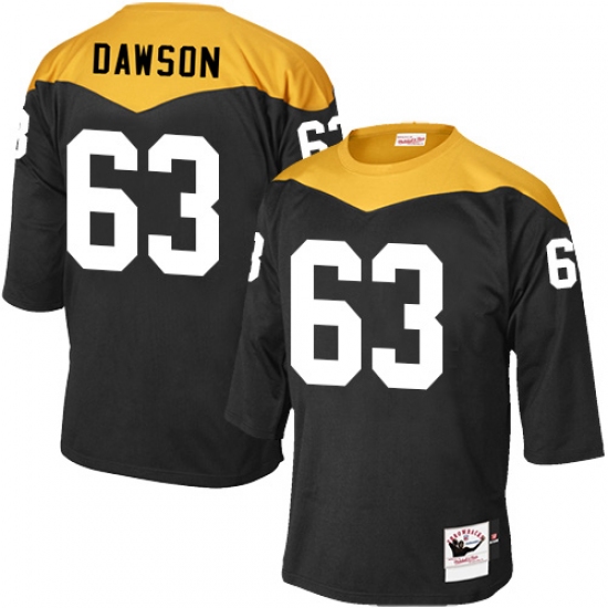 Men's Mitchell and Ness Pittsburgh Steelers #63 Dermontti Dawson Elite Black 1967 Home Throwback NFL Jersey - Ujersey