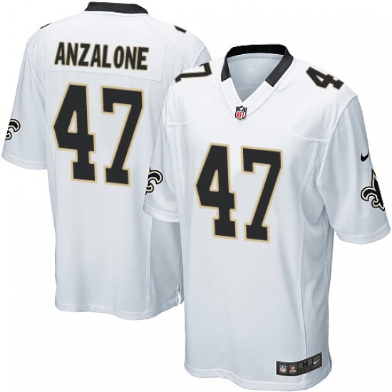 Men's Nike New Orleans Saints #47 Alex Anzalone Game White NFL Jersey - Ujersey