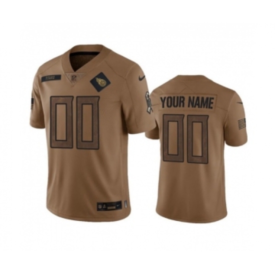 Men's Nike Tennessee Titans Active Player Custom Brown 2023 Salute To Service Football Stitched Jersey - Ujersey
