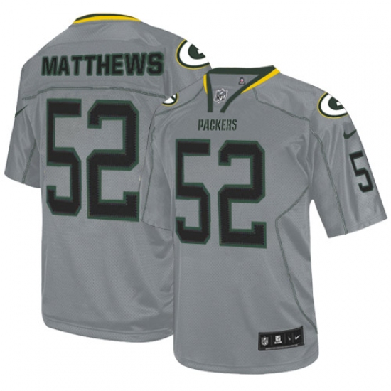 Men's Nike Green Bay Packers #52 Clay Matthews Elite Lights Out Grey NFL Jersey - Ujersey