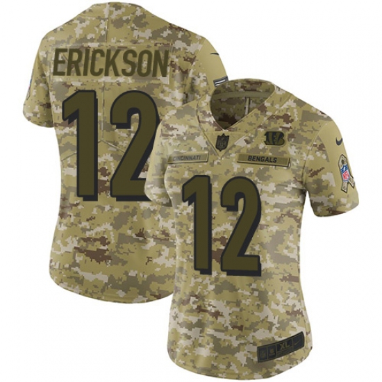 Women's Nike Cincinnati Bengals #12 Alex Erickson Limited Camo 2018 Salute to Service NFL Jersey - Ujersey
