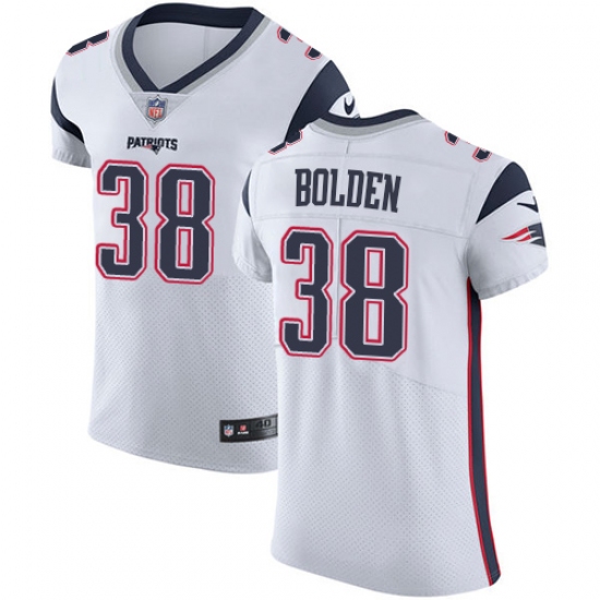 Men's Nike New England Patriots #38 Brandon Bolden White Vapor Untouchable Elite Player NFL Jersey - Ujersey