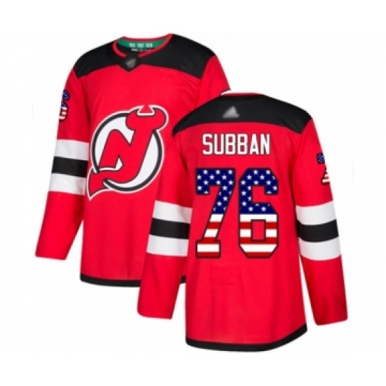 Youth New Jersey Devils #76 P. K. Subban Authentic Red USA Flag Fashion Hockey Jersey - Ujersey