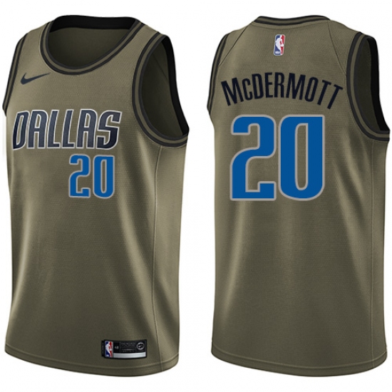 Men's Nike Dallas Mavericks #20 Doug McDermott Swingman Green Salute to Service NBA Jersey - Ujersey