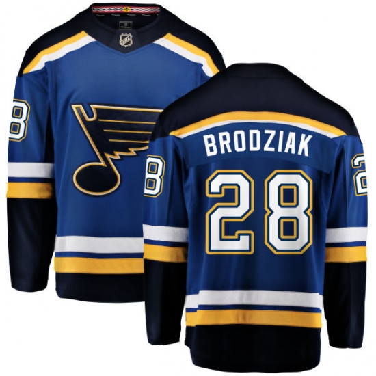 Men's St. Louis Blues #28 Kyle Brodziak Fanatics Branded Royal Blue Home Breakaway NHL Jersey - Ujersey