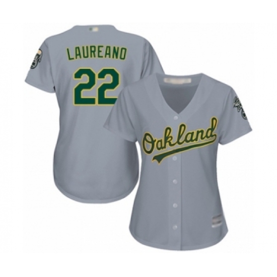Women's Oakland Athletics #22 Ramon Laureano Authentic Grey Road Cool Base Baseball Player Jersey