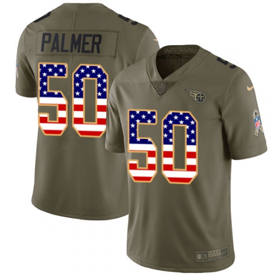 Men's Nike Tennessee Titans #50 Nate Palmer Limited Olive/USA Flag 2017 Salute to Service NFL Jersey - Ujersey