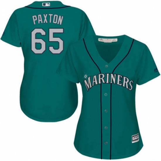 Women's Majestic Seattle Mariners #65 James Paxton Authentic Teal Green Alternate Cool Base MLB Jersey - Ujersey