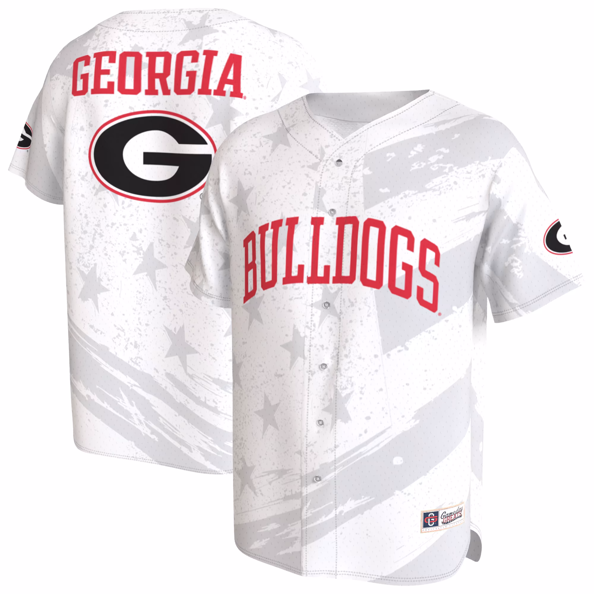 Youth GameDay Greats White Georgia Bulldogs Lightweight Collegiate Baseball Americana Fashion Jersey