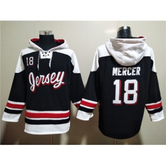 Men's New Jersey Devils #18 Dawson Mercer Black White Ageless Must-Have Lace-Up Pullover Hoodie - Ujersey