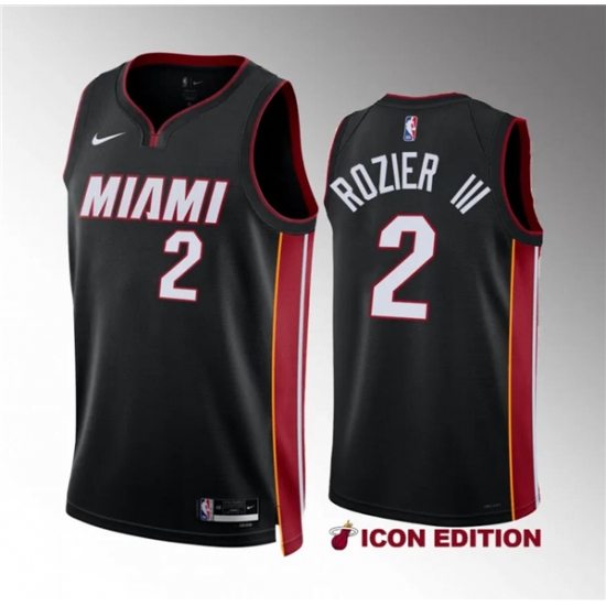 Men's Miami Heat #2 Terry Rozier III Black Icon Edition Stitched Basketball Jersey - Ujersey