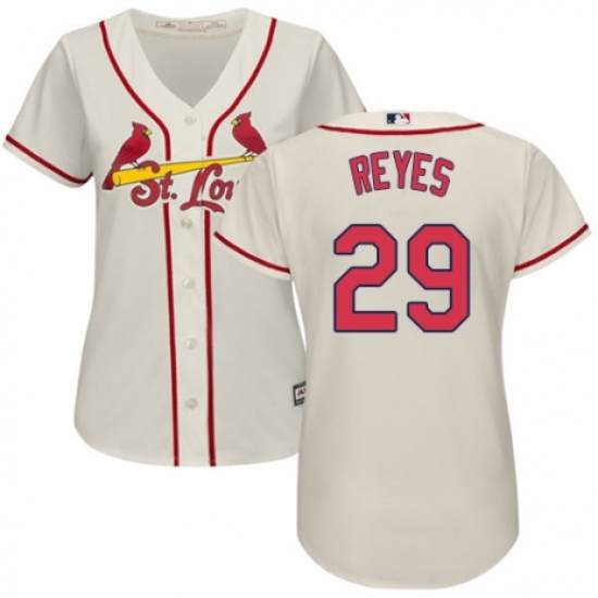 Women's Majestic St. Louis Cardinals #29 lex Reyes Authentic Cream Alternate Cool Base MLB Jersey - Ujersey