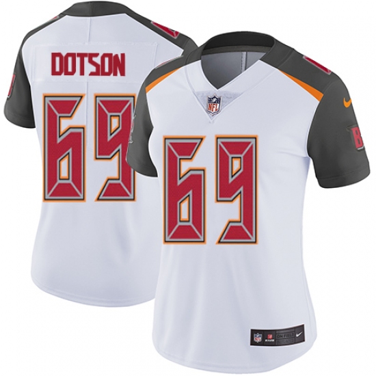 Women's Nike Tampa Bay Buccaneers #69 Demar Dotson Elite White NFL Jersey - Ujersey