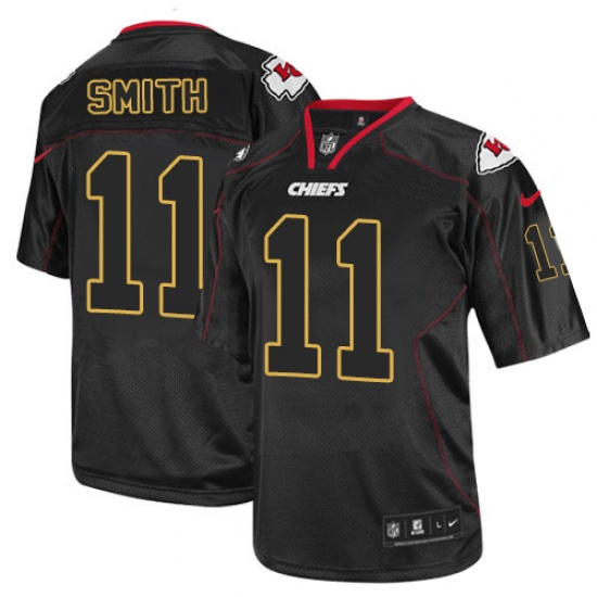 Men's Nike Kansas City Chiefs #11 Alex Smith Elite Lights Out Black NFL Jersey - Ujersey