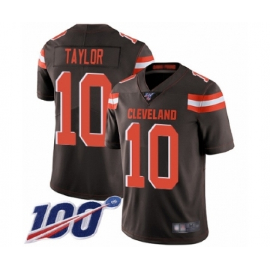 Youth Cleveland Browns #10 Taywan Taylor Brown Team Color Vapor Untouchable Limited Player 100th Season Football Jersey - Ujersey