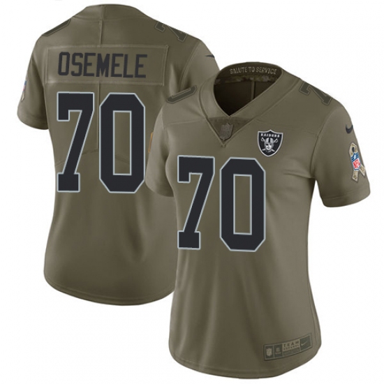 Women's Nike Oakland Raiders #70 Kelechi Osemele Limited Olive 2017 Salute to Service NFL Jersey