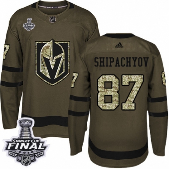 Men's Adidas Vegas Golden Knights #87 Vadim Shipachyov Authentic Green Salute to Service 2018 Stanley Cup Final NHL Jersey - Ujersey
